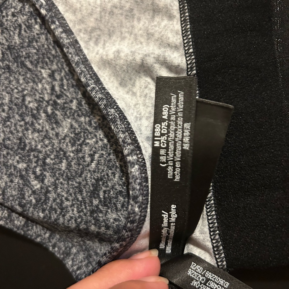 Pink Victoria’s Secret Women's Black and Gray Sports Bra Medium I B80 - Picture 7 of 9